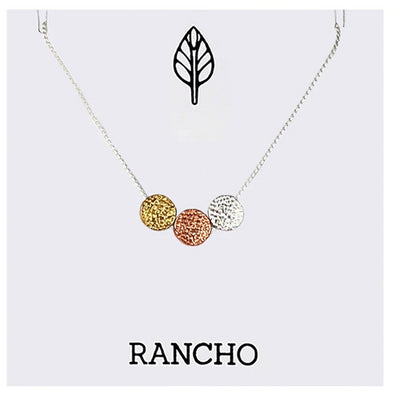 Triple Dot Necklace, Silver, Gold, Rose Gold on plated silver chain