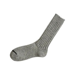 NISHIGUCHI KUTSUSHITA : praha wool ribbed sock - light grey