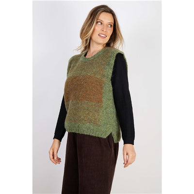 Wool Acrylic Vest Green