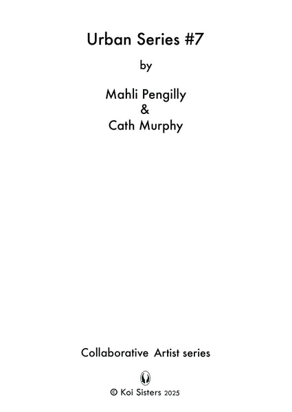 Koi Sisters Card - Urban 7, couple, kids, dog, magpie flying