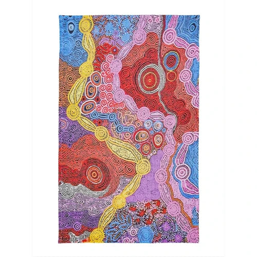 Aboriginal Waterhole Dreaming Cotton Tea Towel
