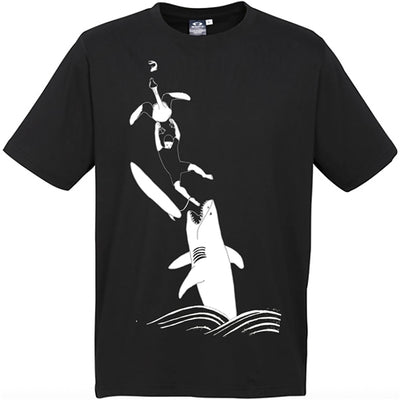 Shark Pelican Guy Men's Unisex T Shirt - Black