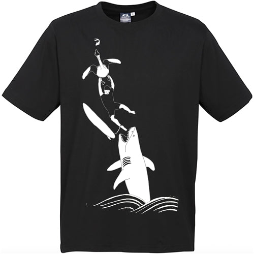 Shark Pelican Guy Men's Unisex T Shirt - Black