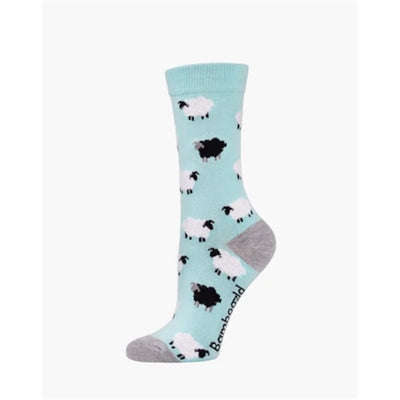 Bamboozld  Sock -  Womens Fluffy Sheep Bamboo Sock - Mint 2-8