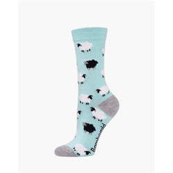 Bamboozld  Sock -  Womens Fluffy Sheep Bamboo Sock - Mint 2-8