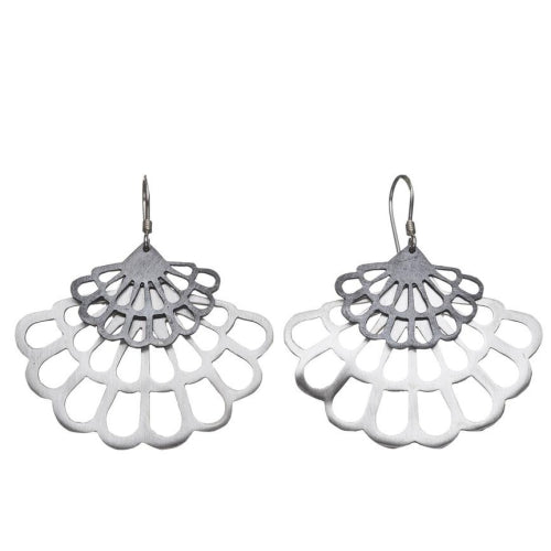 Shabana Jacobson - Floral Fan Earrings  2 Layer