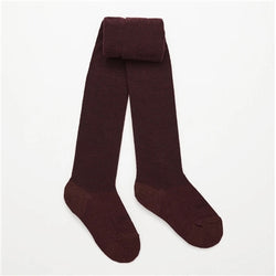 Woman Merino Wool Tights Textured Knit - Currant Curve