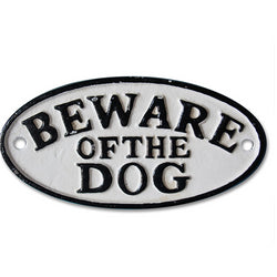 Beware of the Dog Oval Sign18cm