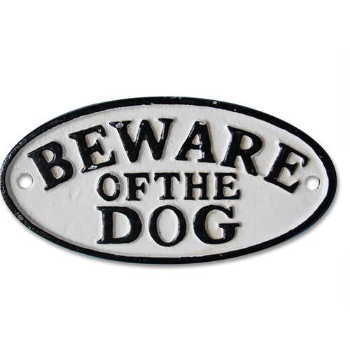 Beware of the Dog Oval Sign18cm