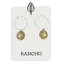 Small gold seedling disc on a silver hoop