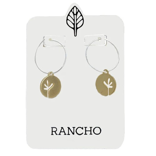 Small gold seedling disc on a silver hoop