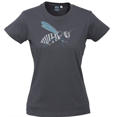 Bee Womens T Shirt - Charcoal