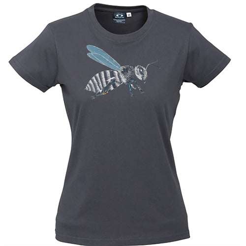 Bee Womens T Shirt - Charcoal
