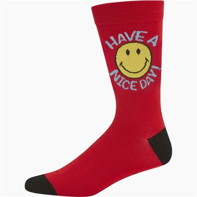 Bamboozld Sock - Mens Smiley Have A Nice Day Bamboo Sock Size7-11