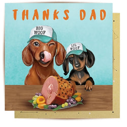 Greeting Card Thanks Dad Daschunds