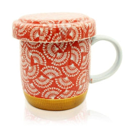 Japanese Fan Red Infuser Mug 300ml
