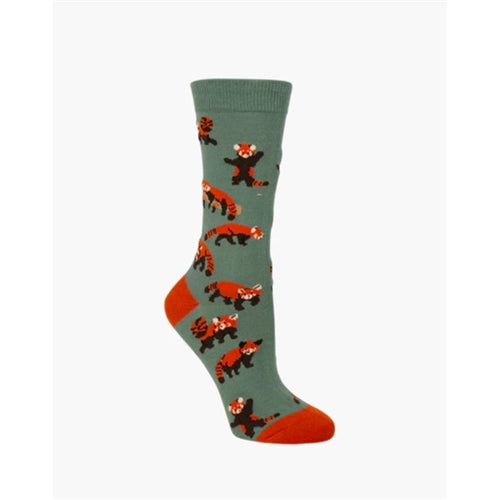 Bamboozld  Sock -  Womens Red Pandas Size 2 - 8 Khaki