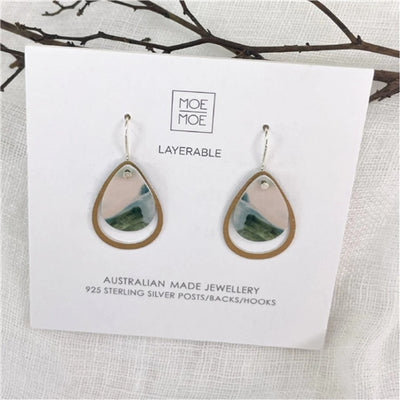 Kiasmin 2 Aura Layered Iconic Outline Drop Earrings