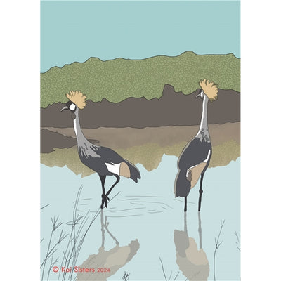 Koi Sisters - Cranes Close Up Portrait - A3 print