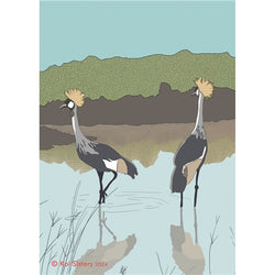 Koi Sisters - Cranes Close Up Portrait - A3 print