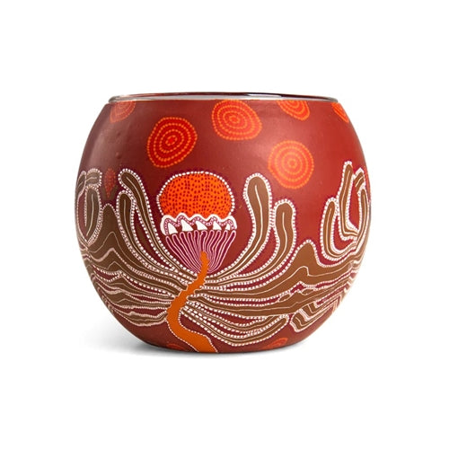 Aboriginal Banksia Tealight Candle Holder 11cm