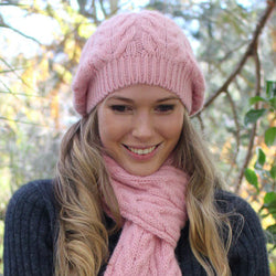 Alpaca Cable Beanie Rose