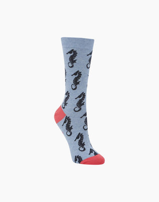 Bamboozld  Sock - Womens Seahorse Blue Size 2-8