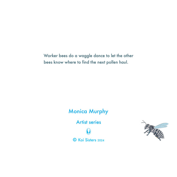 Koi Sisters Card - Grey Bee