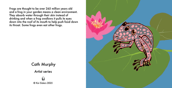 Koi Sisters Card - Frog on Water Leaf