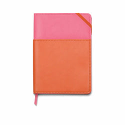 Vegan Leather Pocket Journal - Burgundy & Pink