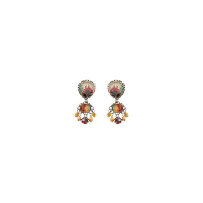 Sunflower Surprise Set, Small Colorful Glass Earrings, Bri