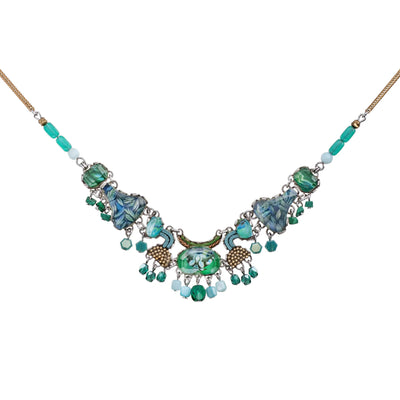 Green Handcrafted Necklace Meadow Set, Silas