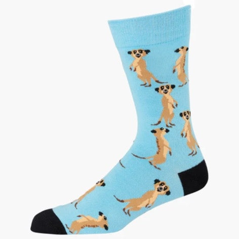 Bamboozld Sock - Mens Meerkats- Blue Size 11-14