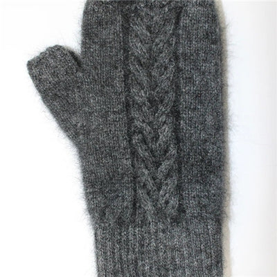 Cable Mitten Charcoal