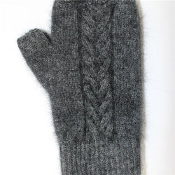Cable Mitten Charcoal