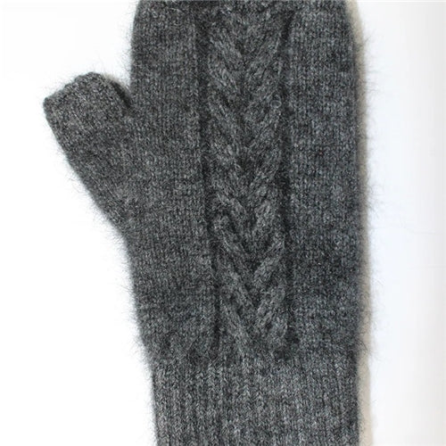 Cable Mitten Charcoal