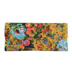 Velour Glasses Case - Flowers Yellow