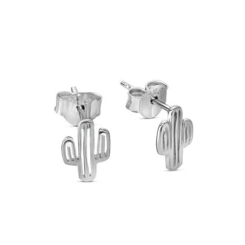 Gatherers Cactus Studs Silver