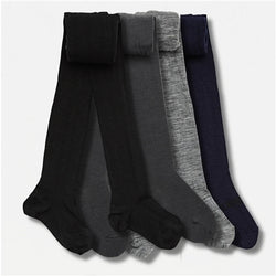 Woman Merino Wool Plain Tights - CHARCOAL Tall