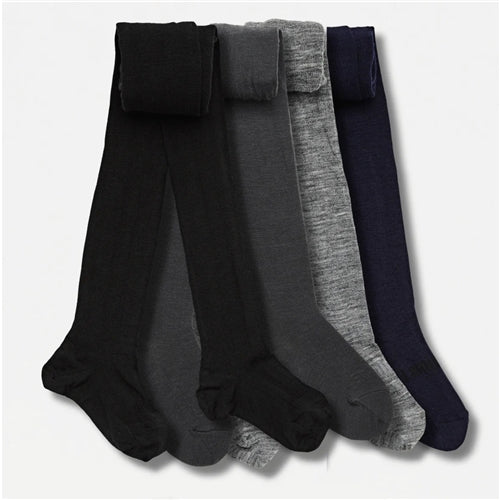 Woman Merino Wool Plain Tights - CHARCOAL Tall