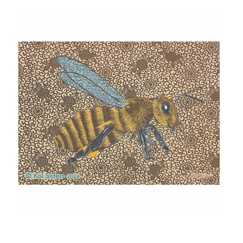Koi Sisters - Brown Bee -A3 Print