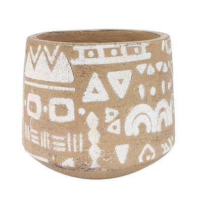 Kaleem Tribal Planter Sand White 10cm