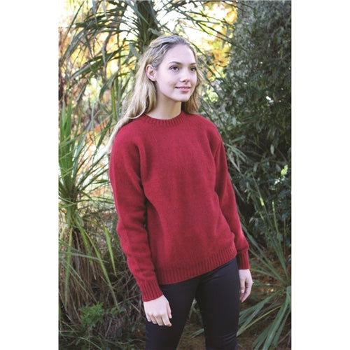 Ladies Crew Neck Jumper Red