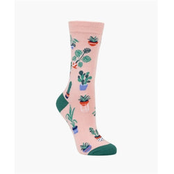 Bamboozld  Sock -  Womens Pot Plants Pink 2 - 8