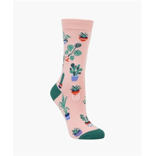 Bamboozld  Sock -  Womens Pot Plants Pink 2 - 8