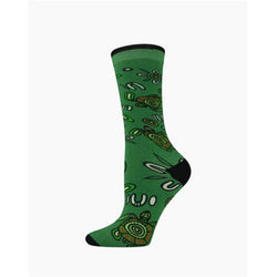Bamboozld  Sock -  Native Australian Turtle Green 7 - 11