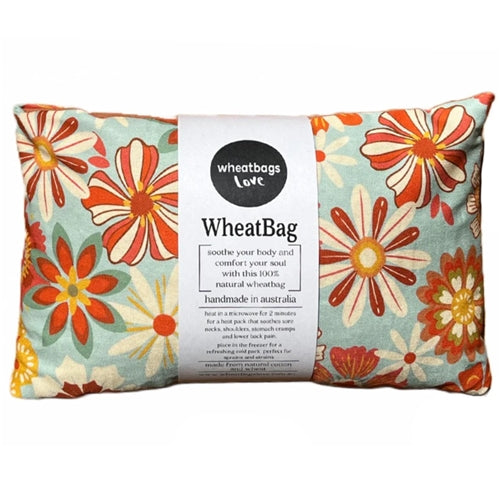 Wheatbag Groovy Flowers Khaki - Lavender