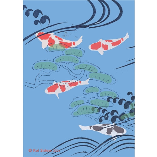 Koi Sisters - Blue Koi - A3 print