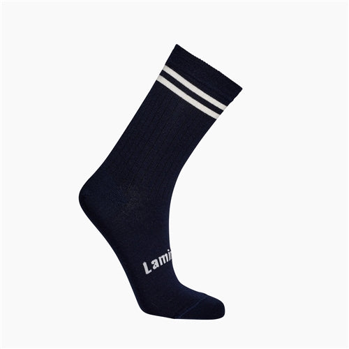 Merino Wool Crew Socks Men size 11-13 - Stripe Navy