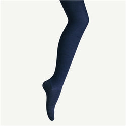 Woman Merino Wool Tights Textured Knit - Night Curve
